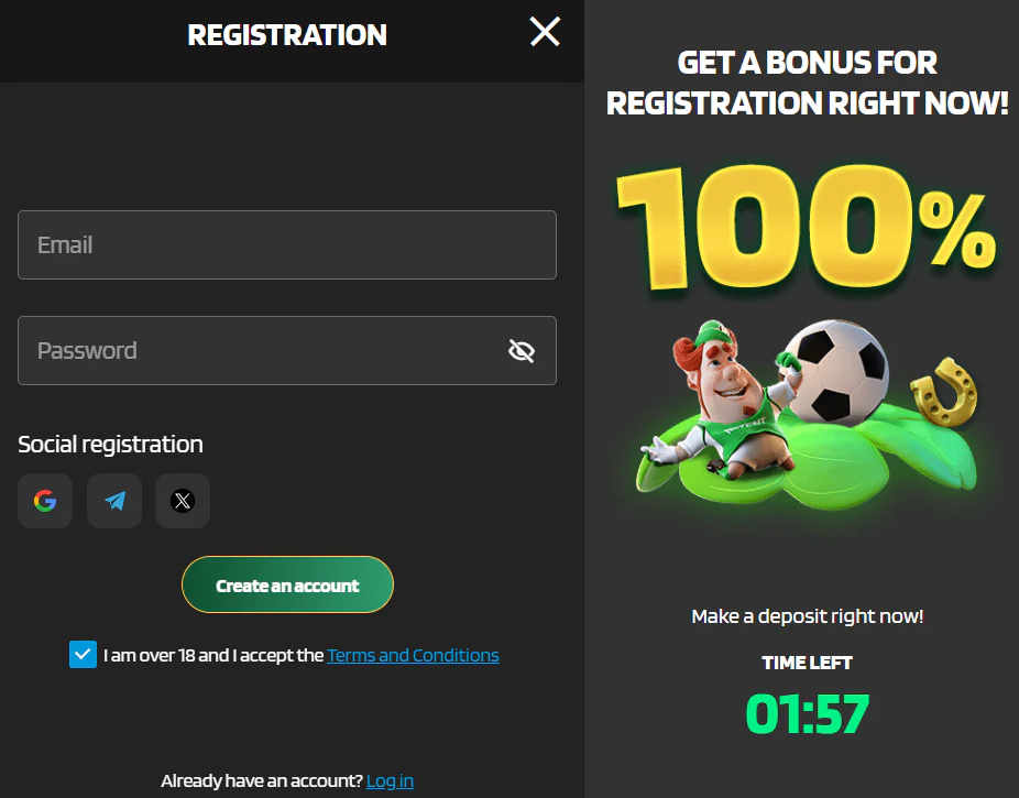 LuckyManor account registration and secure player login